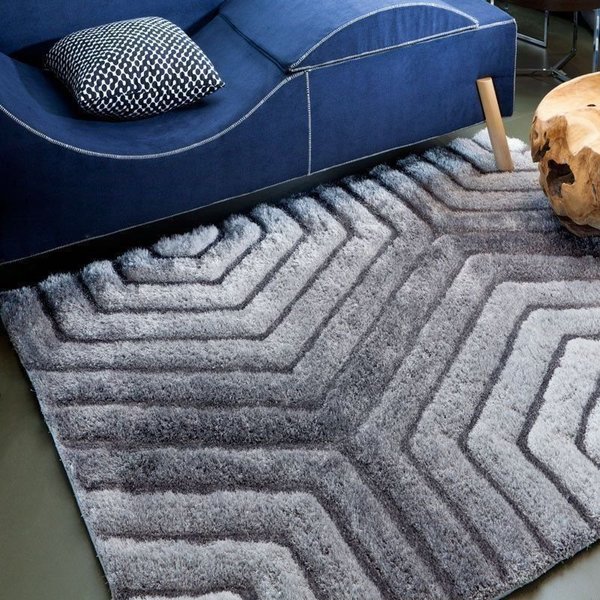 Tapete 3D Standal Prata para Sala/Quarto 1,5 x 1,0 m | Corttex